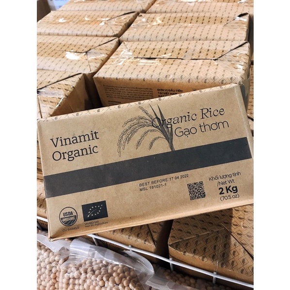 Gạo thơm hữu cơ  Organic Vinamit 2kg