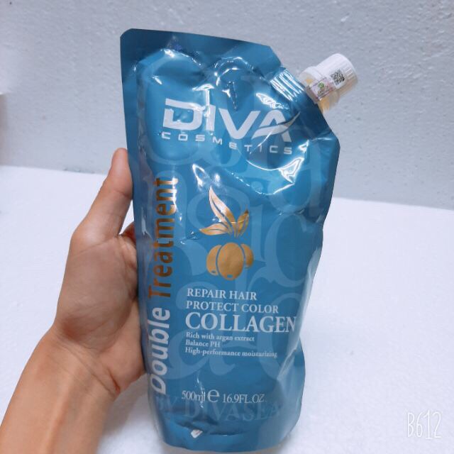 KEM HẤP TÓC PHỤC HỒI COLLAGEN DIVA XANH 500ML