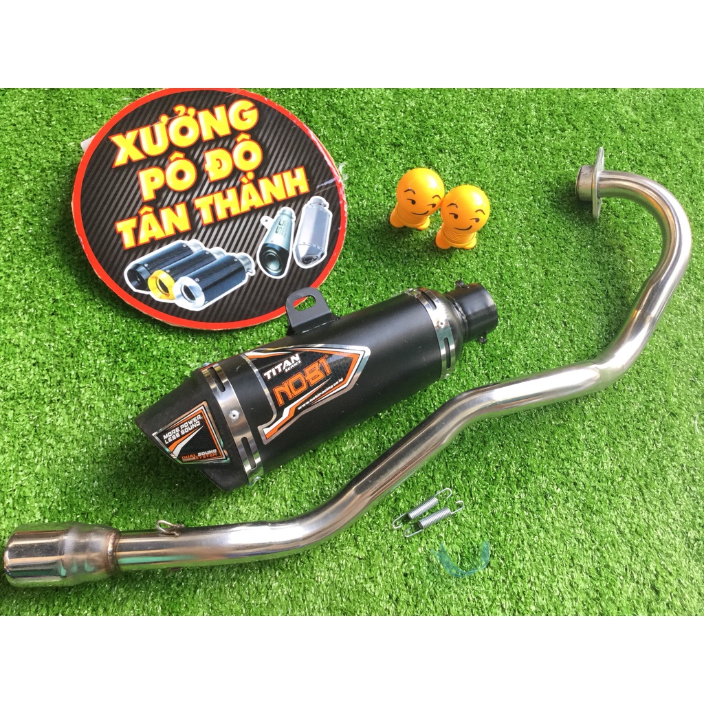 Bộ pô NOBI ĐEN FULL CỔ INOX THẲNG WAVE, SI, CUP, DREAM, EXCITER, WINER, SONIC, RAIDER FI, SATRIA, GSX