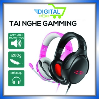Tai nghe takstar flit màu hồng gaming, nghe nhạc, tai nghe có míc, màu h