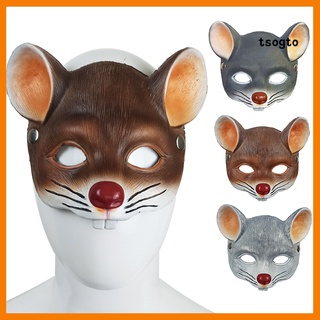 Mặt nạ hóa trang halloween hình chuột nửa mặt cho người lớn và trẻ em