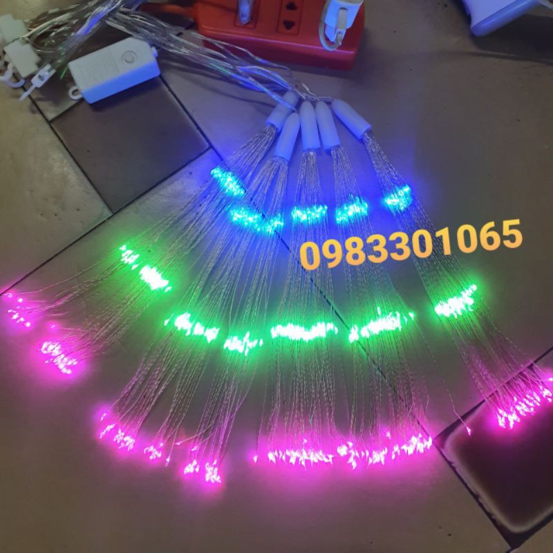 Dây đèn LED trang trí pháo hoa bộ 5 chùm chống nước lắp ngoài trời, giáng sinh, noel, tết