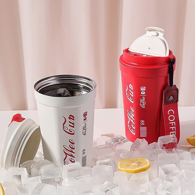 Ly Giữ Nhiệt Uống Cà Phê Chuyên Dụng RUGUO Đồng Thương Hiệu Coca Cola Bằng Thép Không Gỉ 316 Nắp Kín