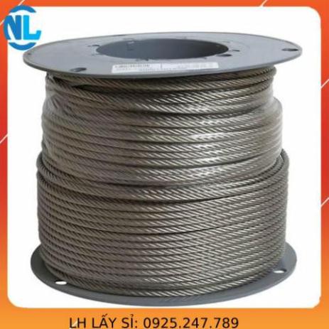 Dây cáp inox chuẩn 304 (3 ly x 20m). dây phơi quần áo. dây phơi đa năng không han rỉ cáp thép giá sỉ NAM LONG CHÂU