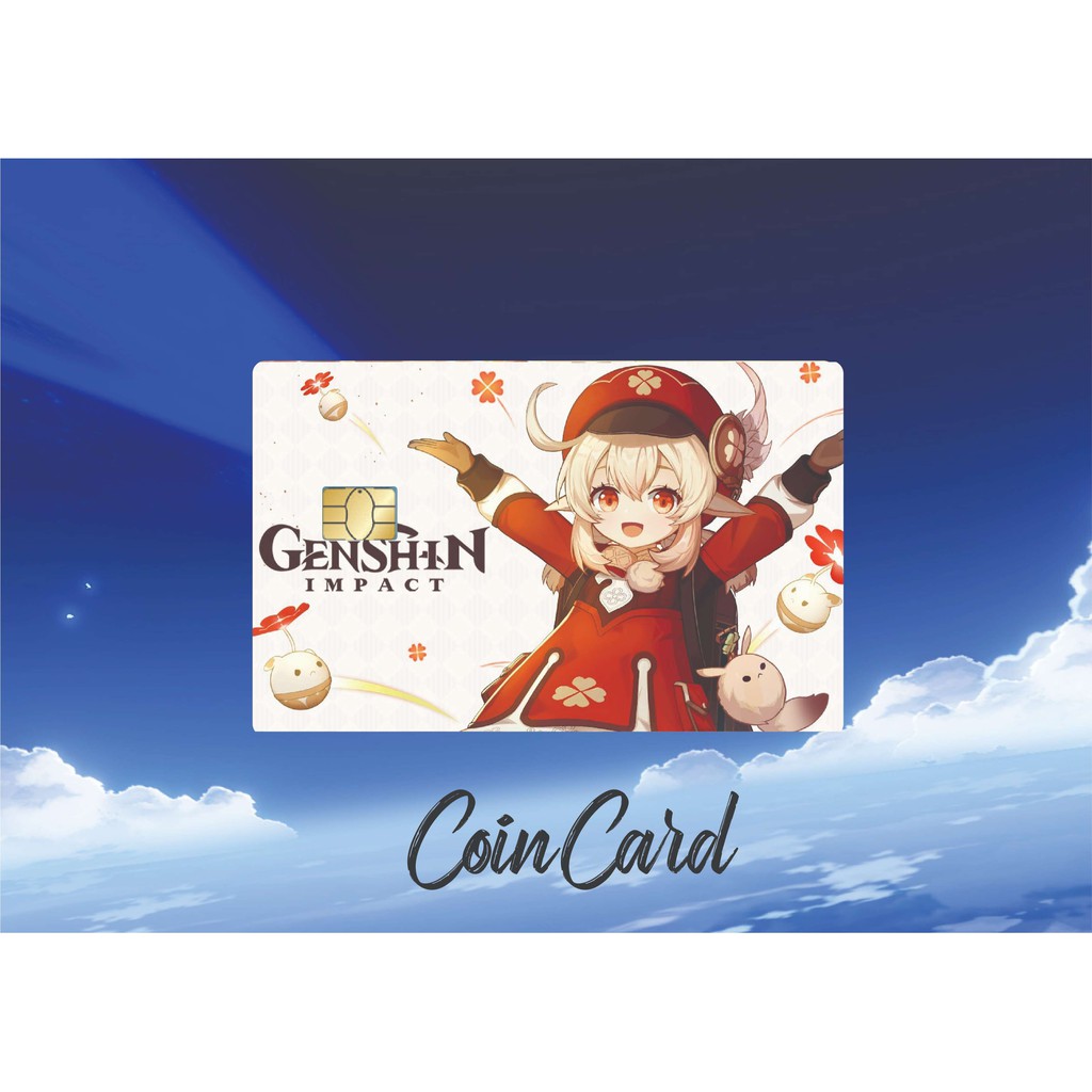 GENSHIN IMPACT 💣 Klee  (🎫 Sticker / 🎟️ Miếng dán Thẻ ATM ,  💲💲💲 Thẻ Ghi nợ, Tín dụng)  | Dán thẻ ATM CoinCard