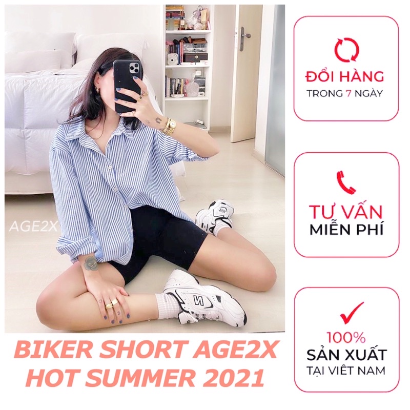 Quần legging lửng Biker short AGE2X  chính hãng hơn 10 màu, vải dầy, cao cấp co giãn tốt dáng ôm | BigBuy360 - bigbuy360.vn
