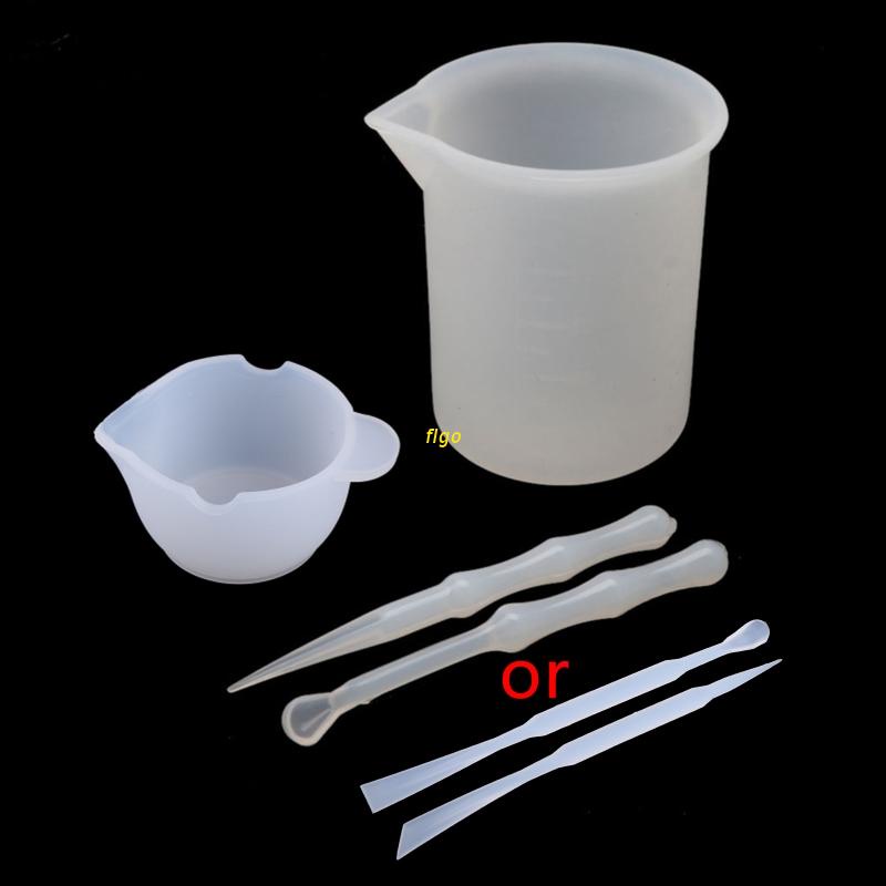 Bộ 4 Cốc Đo Lường Bằng Silicone Dùng Làm Trang Sức Resin UV