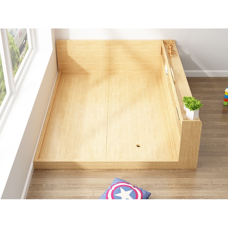 Giường Ngủ Bệt Kết Hợp Kệ Sách-Kệ Trang Trí GH19 Phong Cách Nhật Bản Nhiều Màu Sắc