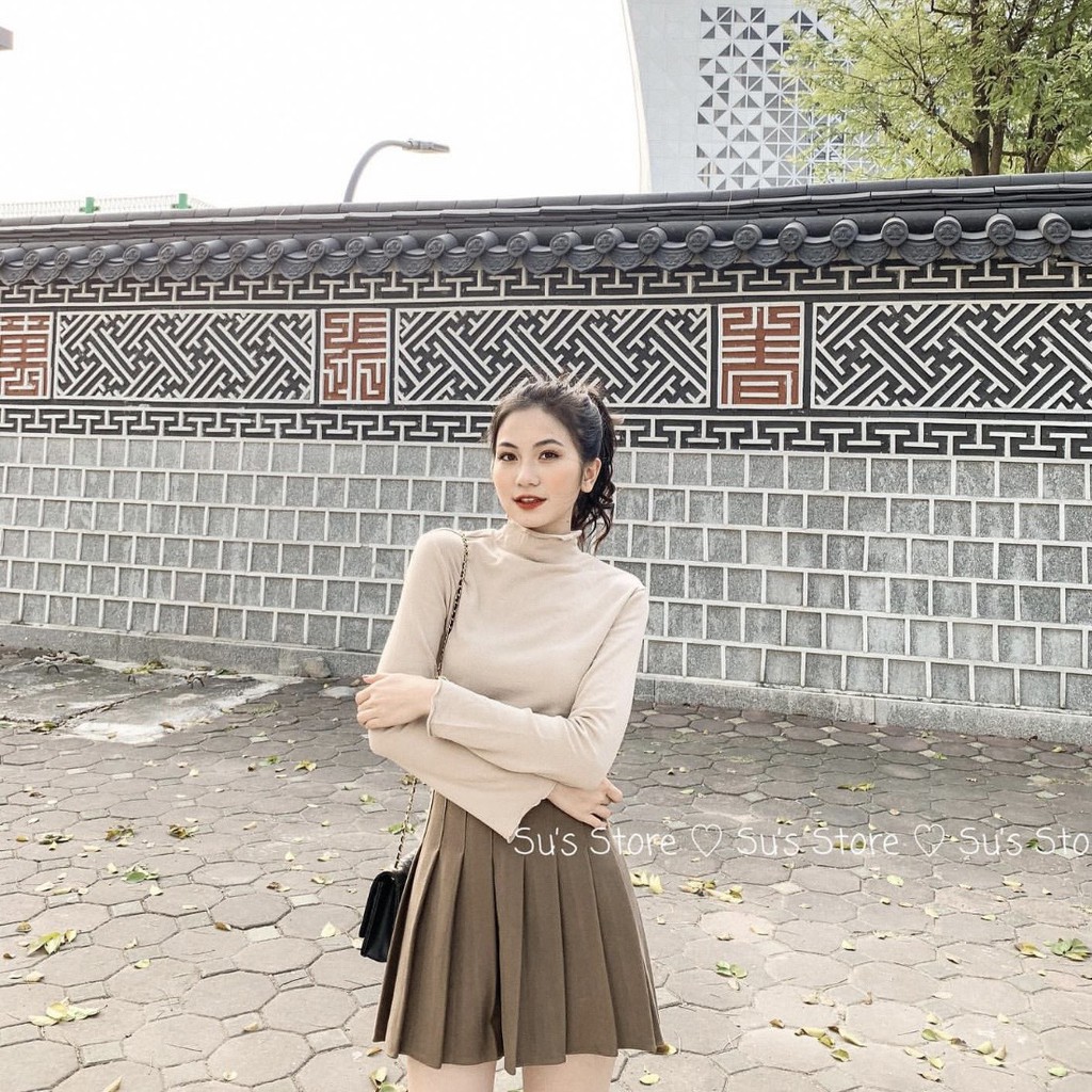 Chân váy xếp li dạ trơn CV164 SUSTORE