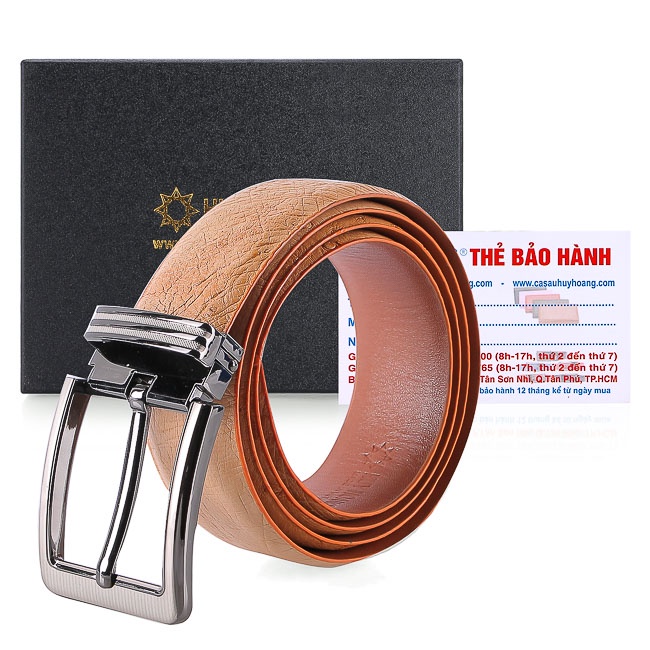 Thắt lưng nam da đà điểu da hột 3,5P đầu kim màu đen, nâu đất, vàng bò, nâu đỏ HP4448-49-50-51
