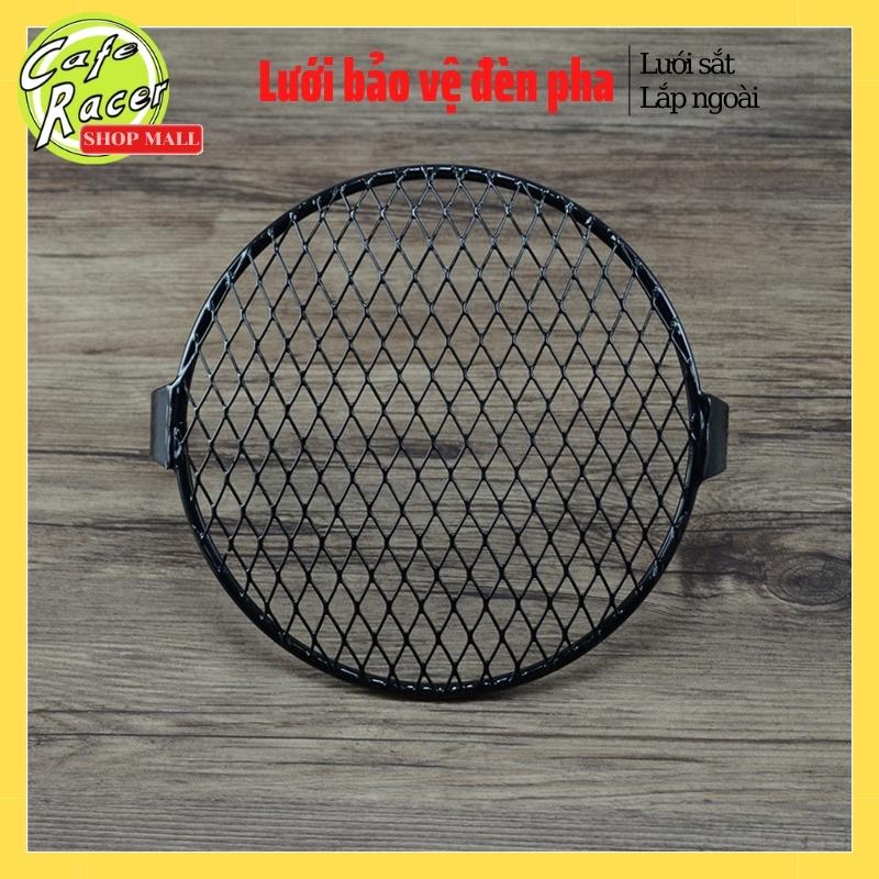 Khung lưới sắt bảo vệ đầu đèn pha xe máy phù hợp gáo tròn 6-7 icnh cho các dòng xe độ và PKL
