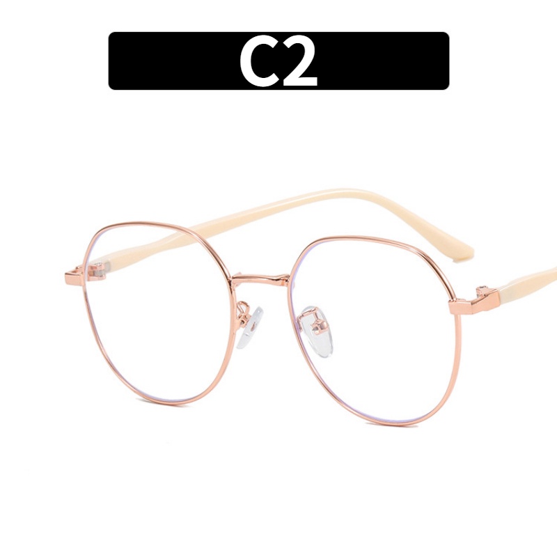 Kính Chống Ánh Sáng Xanh Gọng Tròn Oversized Thời Trang Hàn Quốc