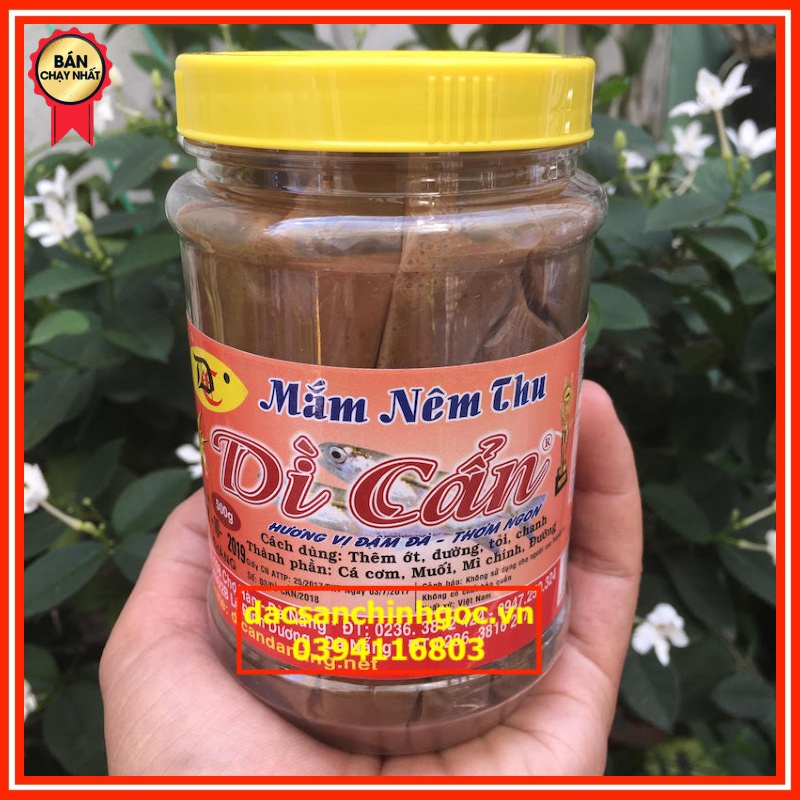 Mắm nêm, mắm nêm thu dì cẩn chuẩn thương hiệu mắm dì cẩn đặc sản nổi tiếng Đà Nẵng hộp 500g