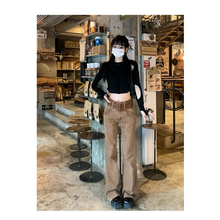 Quần Jeans Nữ Lưng Cao Ống Loe Thời Trang
