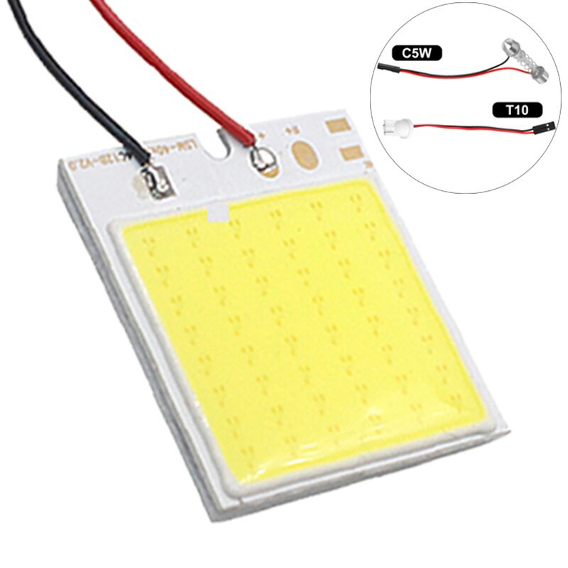 Đèn Led Chân T10 Siêu Sáng Với 48SMD COB Gắn Trần, Đèn Nội Thất Ô Tô Ánh Sáng Trắng Tiện Lợi