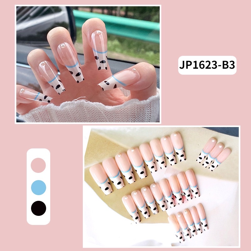 Set 24 móng giả D217 dáng móng dài ( Tặng kèm keo và dũa )