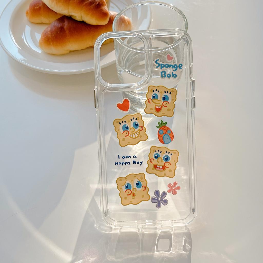 Ốp Điện Thoại Acrylic Trong Suốt Hình SpongeBob Cho IPhone 13Promax 12 11 X Xs Max XR