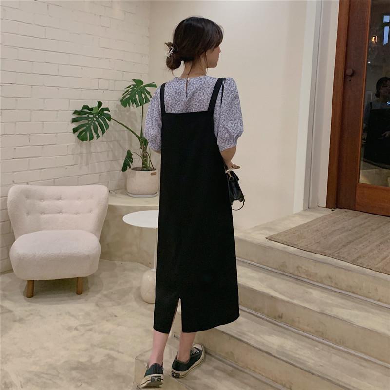 Bộ Áo Sơ Mi Ngắn Tay + Đầm Midi Ôm Dáng Phong Cách Pháp Hàn Quốc Thời Trang Cho Nữ