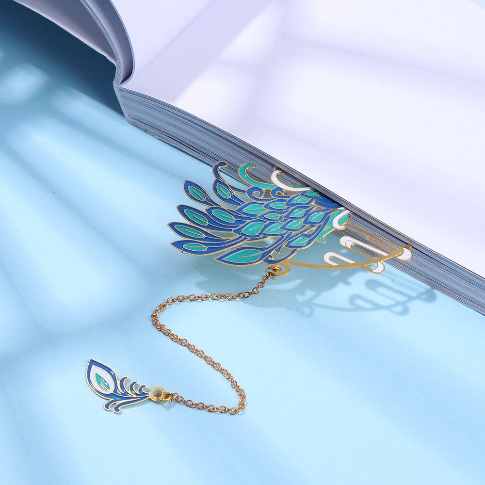 RAINBOW Thẻ Đánh Dấu Trang Sách Bằng Đồng Thau Phối Tua Rua Phong Cách Retro