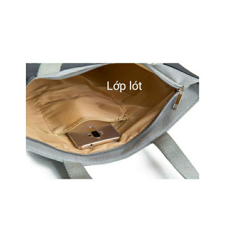 Túi tote vải canvas thời trang loại đẹp vải dày dặn có lớp lót trong