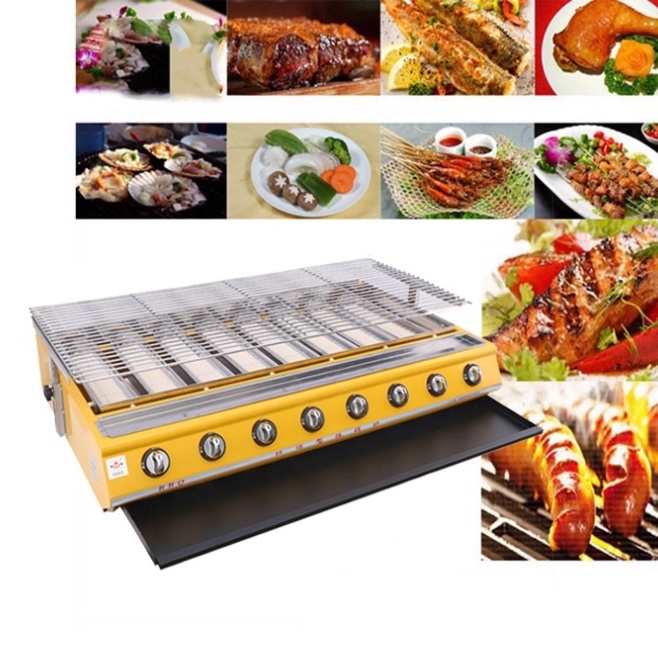 Bếp nướng ga 8 đầu đốt - Bếp nướng sử dụng gas 8 họng ET-K288