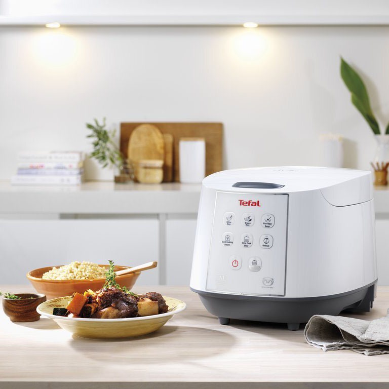 Nồi cơm điện tử nắp gài Fuzzy Logic 1.8L Tefal Easy Rice RK733168 750W - Hàng chính hãng