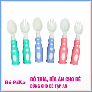 Bộ thìa và dĩa ăn cho bé - Dùng bón hoặc cho bé tập dùng thìa, dĩa