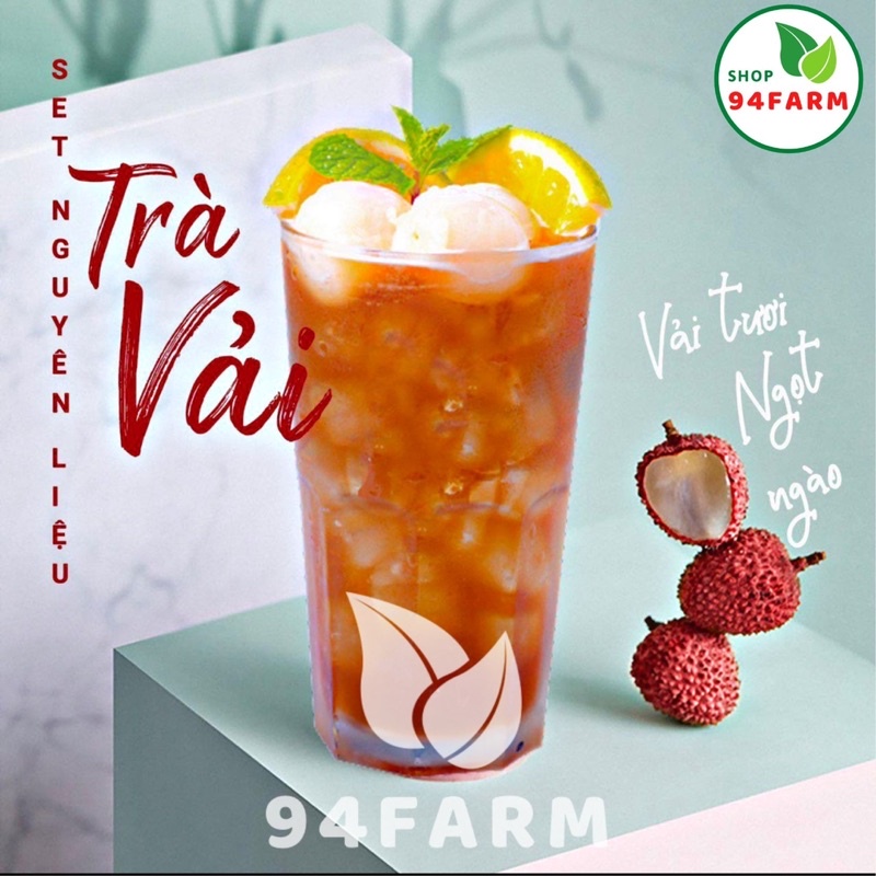 Set Trà Đào, Trà Vải Pha 20 ly 94Farm