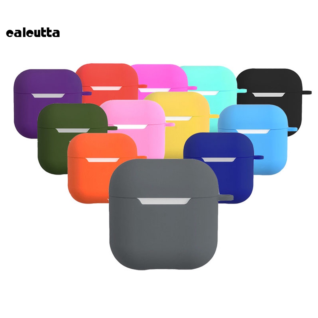 Vỏ bảo vệ hộp sạc tai nghe bằng silicon mềm màu trơn chống sốc chống rơi vỡ