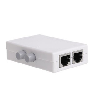 2 Ports White Manual Network Sharing Switch Box 2In1/1In2 RJ45 Network Hot sale