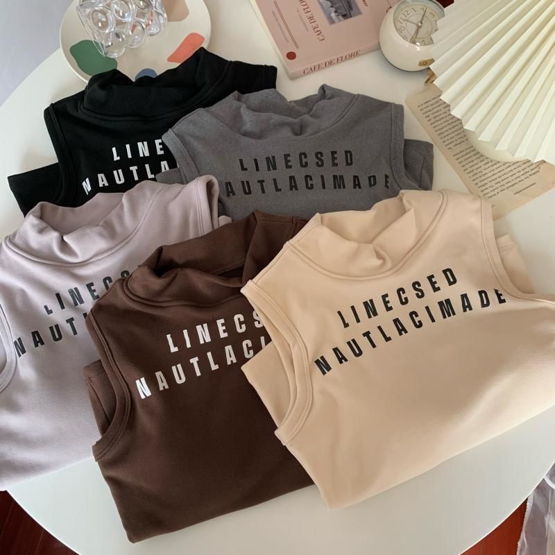 Áo Sát Nách Cổ Lọ In Họa Tiết Thời Trang Thu Đông