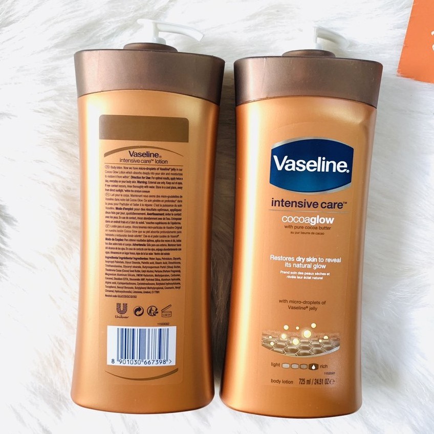 Sữa dưỡng thể Vaseline Intensive Care Cocoaglow 725ml