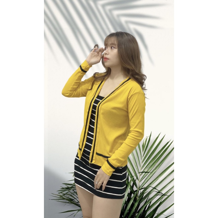 [HÀNG HOT] Áo Khoác Cardigan Chất Len Có Viền Đan Nhẹ Nữ Mặc Mát Thoải Mái -Phù Hợp Đi Chơi Đi Làm #May.shop