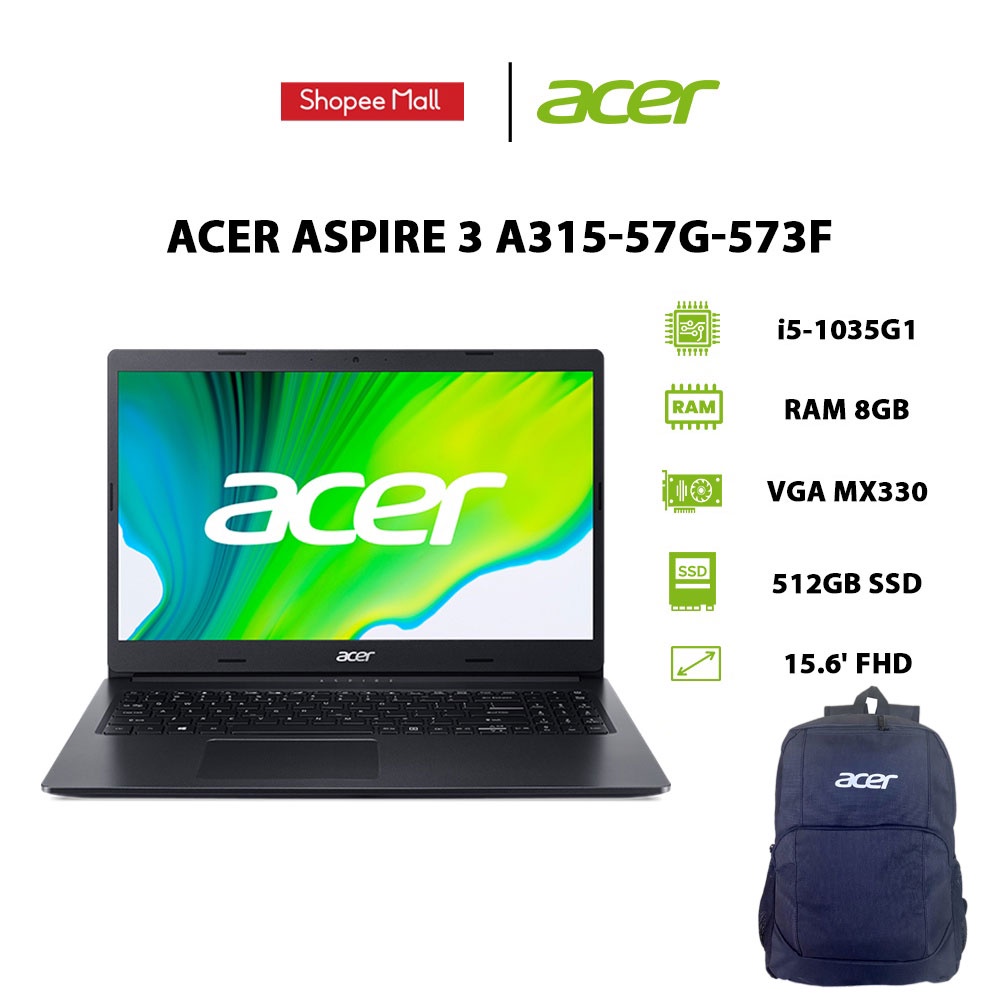 Laptop Acer Aspire 3 A315-57G-573F i5-1035G1 |8GB |512GB |VGA MX330 2GB |15.6' |W11