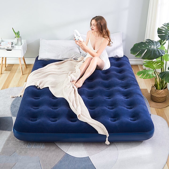 Đệm hơi - Nệm hơi CAO CẤP Bestway Tặng kèm bơm điện 2 chiều + Miếng vá tải trọng tối đa 295kg, bảo hành 1 đổi 1