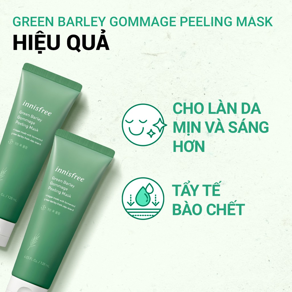 [Mã COSIF12 giảm 10% đơn 400K] Mặt nạ tẩy tế bào da chết từ lúa mạch xanh innisfree Green Barley Gommage Mask 120ml