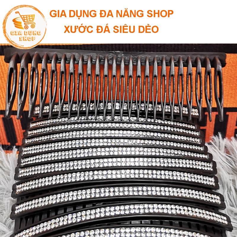 Cài tóc mái lược xước hai hàng đá siêu dẻo(không bao giờ gãy)