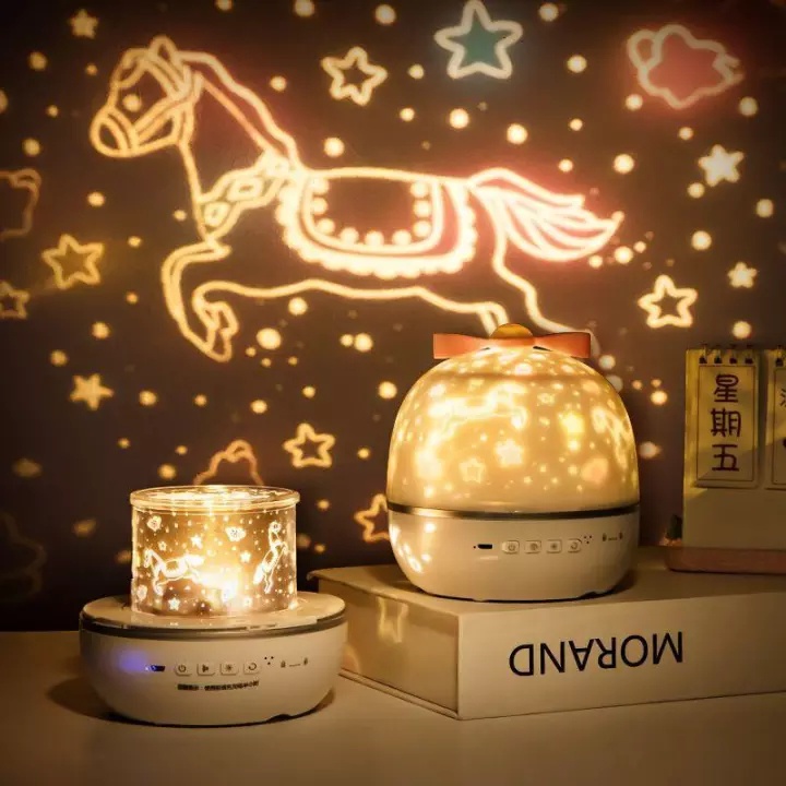 Đèn ngủ chiếu ánh sao thông minh Đèn ngủ chiếu sao vũ trụ đại dương sinh nhật cổ tích xoay tự động