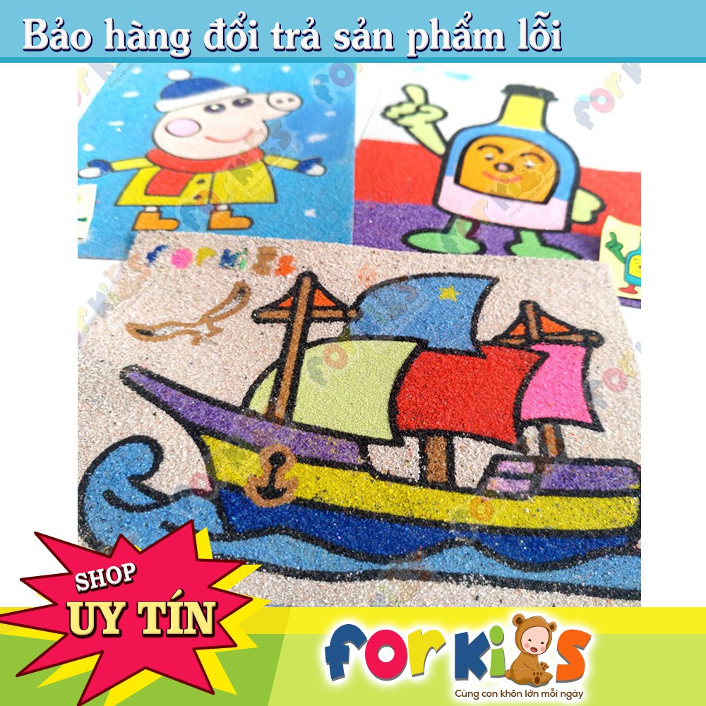 Bán sỉ 10 Tranh cát vàng 12x16 kèm 6 túi cát