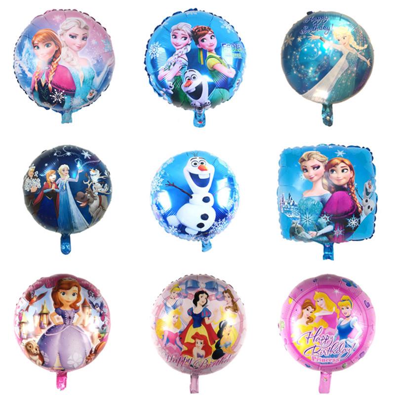 Bong Bóng 18inch Hình Công Chúa elsa anna / Bạch Tuyết Trang Trí Tiệc Sinh Nhật
