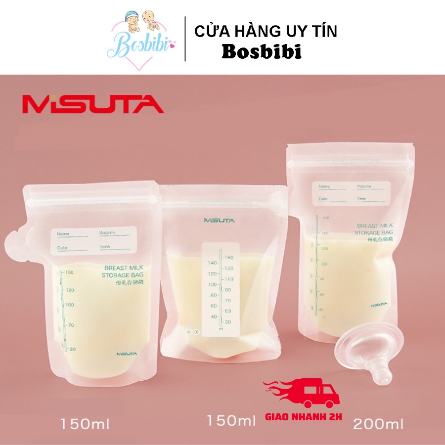 Túi trữ sữa Misuta 150/200ml, hộp 30 túi - Hàng chính hãng