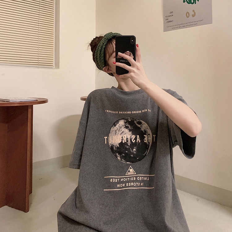 t-shirts new fashion wild casual loose Planet print | BigBuy360 - bigbuy360.vn