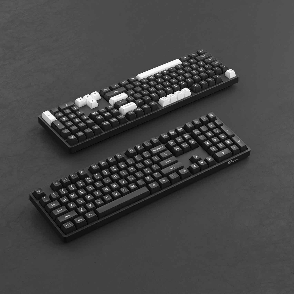 Bộ Keycap bàn phím cơ AKKO White on Black WoB (ABS DoubleShot / SAL profile / 195 nút)