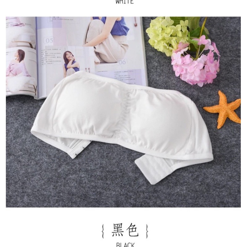 Áo ngực ko dây vải cotton có móc sau lưng 619