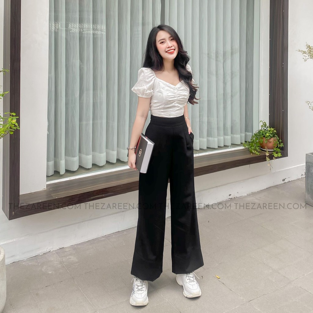 QUẦN TÂY ỐNG RỘNG CHỈ ĐEN ZAREEN TRS07