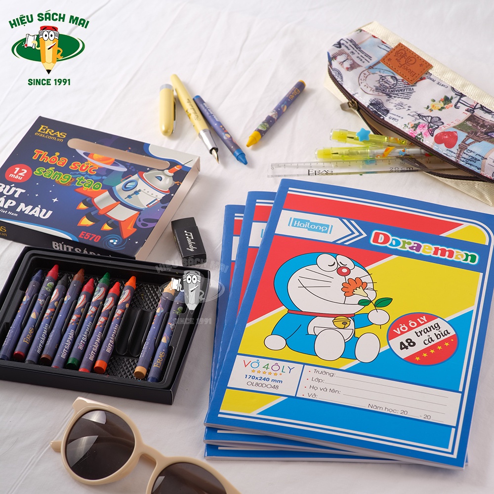 Vở 4 ô ly Hải Long chất lượng cao 48/60/80/200 trang