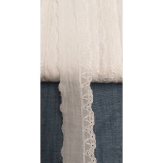 Ren thô viền màu trắng bản 4 cm