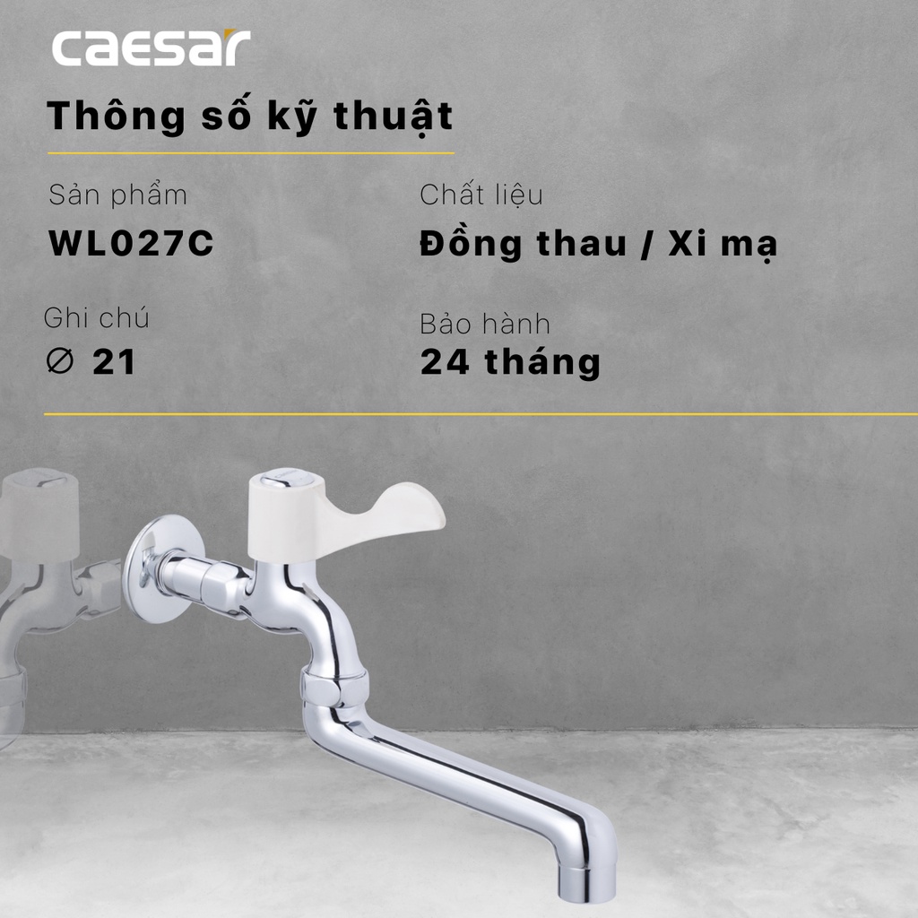[Caesar] Vòi lạnh gắn tường Caesar, vòi chậu rửa chén bát âm tường WL027C