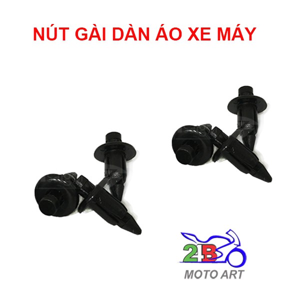 BỘ 1O CHỐT NHỰA GẮN DÀN ÁO XE MÁY-6 LY - 8 LY