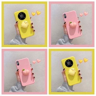 Ốp điện thoại mềm hình chú gà màu vàng/đào hồng thích hợp cho iPhone 13 12 11 Pro Max Mini 5 5s 5se 6 6s 7 8+ X